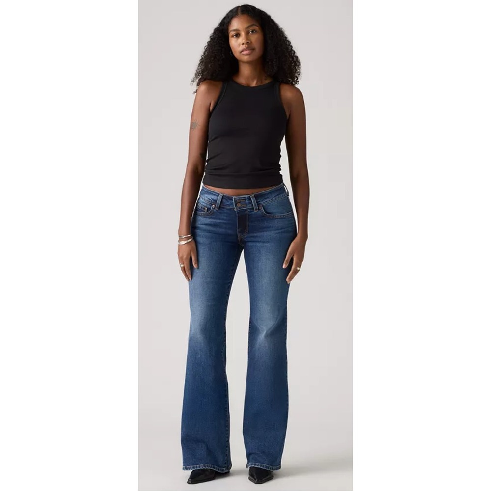 Levi's 545 Womens 10M Low Boot Cut Jeans Flap Pocket Medium Wash Stretch Y2K